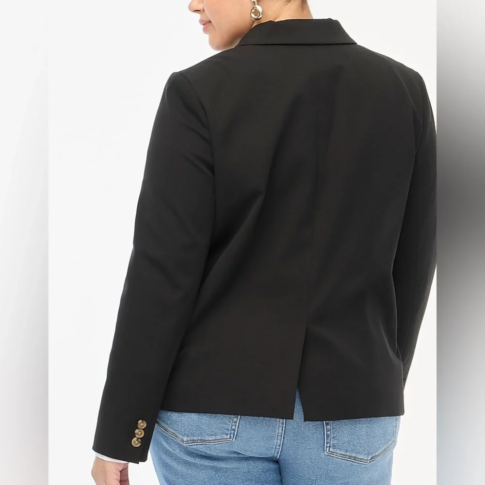 J. Crew Factory Cotton-blend two-button blazer in Black - Picture 4 of 12